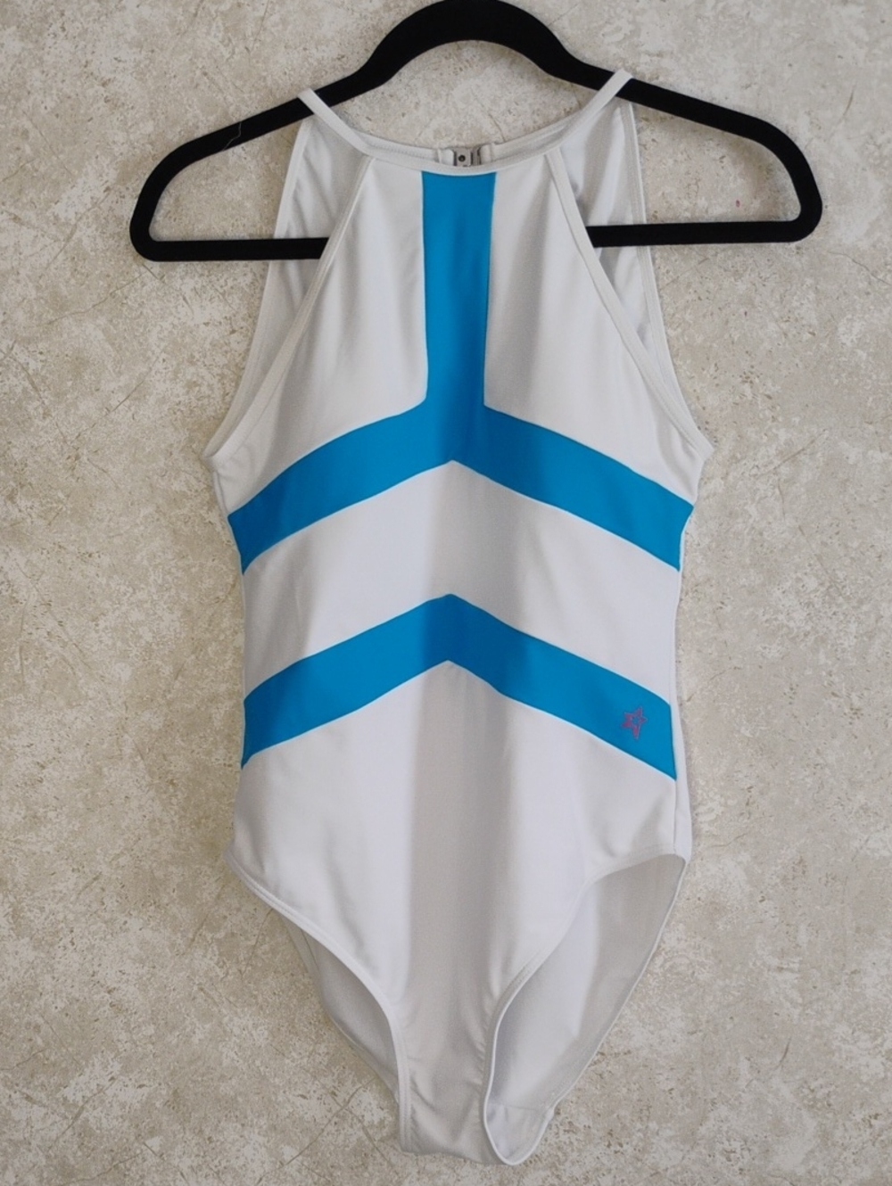 Perfect Moment White One-Piece Swimsuit with Blue Chevron Stripes, Beach, Vacati